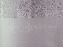 画像をギャラリービューアに読み込む, 帯揚げ 帯締め セット 正絹 グレー×渋藤色 縞 唐草 帯あげ 渋藤色 帯〆 ぼかし 金 高麗 平打ち 訪問着・付け下げ・色無地に合わせて フォーマルシーンに