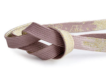 画像をギャラリービューアに読み込む, 帯揚げ 帯締め セット 正絹 グレー×渋藤色 縞 唐草 帯あげ 渋藤色 帯〆 ぼかし 金 高麗 平打ち 訪問着・付け下げ・色無地に合わせて フォーマルシーンに