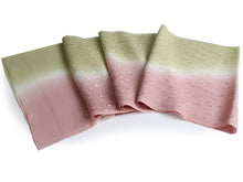 画像をギャラリービューアに読み込む, 帯揚げ 帯締め セット 正絹 渋緑×ピンク 椿 帯あげ 渋ピンク 帯〆 ぼかし 金 高麗 平打ち 訪問着・付け下げ・色無地に合わせて フォーマルシーンに