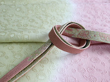 画像をギャラリービューアに読み込む, 帯揚げ 帯締め セット 正絹 渋緑×ピンク 椿 帯あげ 渋ピンク 帯〆 ぼかし 金 高麗 平打ち 訪問着・付け下げ・色無地に合わせて フォーマルシーンに