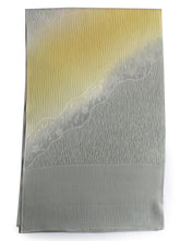 画像をギャラリービューアに読み込む, 帯揚げ 単品 正絹 イエロー×グレーぼかし 道長取り 桜 帯あげ ぼかし 丹後ちりめん 訪問着・付け下げ・色無地に合わせて フォーマルシーンに 日本製