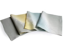 画像をギャラリービューアに読み込む, 帯揚げ 単品 正絹 イエロー×グレーぼかし 道長取り 桜 帯あげ ぼかし 丹後ちりめん 訪問着・付け下げ・色無地に合わせて フォーマルシーンに 日本製