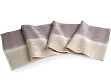 画像をギャラリービューアに読み込む, 帯揚げ 帯締め セット 正絹 ベージュ×渋紫 横段 帯あげ 渋青色 帯〆 ぼかし 金 高麗 平打ち 訪問着・付け下げ・色無地に合わせて フォーマルシーンに