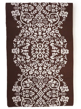 画像をギャラリービューアに読み込む, 洗える着物 コーディネート4点セット (着物・帯・帯揚げ・帯締め) 袷 L クリーム 焦茶 麻の葉柄 きもの ブラウン 更紗柄 帯