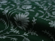 画像をギャラリービューアに読み込む, ストール 深緑地 青銀 更紗柄 ウール 刺繍 フリーサイズ 大判 秋冬に さっと羽織るだけで華やか 着物や羽織・コートの上に ギフトにも