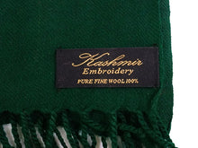 画像をギャラリービューアに読み込む, ストール 深緑地 青銀 更紗柄 ウール 刺繍 フリーサイズ 大判 秋冬に さっと羽織るだけで華やか 着物や羽織・コートの上に ギフトにも