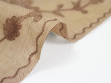 画像をギャラリービューアに読み込む, ストール ベージュ地 ブラウン 更紗柄 ウール 刺繍 フリーサイズ 大判 秋冬に さっと羽織るだけで華やか 着物や羽織・コートの上に ギフトにも
