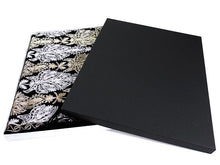 画像をギャラリービューアに読み込む, ストール 黒 金銀 更紗柄 ウール 刺繍 フリーサイズ 大判 秋冬に さっと羽織るだけで華やか 着物や羽織・コートの上に ギフトにも