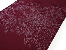 画像をギャラリービューアに読み込む, 帯揚げ 帯締め セット 正絹 カジュアル向き 丸組 えんじ 花柄 流水地紋 帯あげ ワインレッド×オレンジ 帯〆 コーディネートのワンポイントに