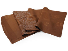 画像をギャラリービューアに読み込む, 帯揚げ 帯締め セット 正絹 カジュアル向き 丸組 イエローブラウン 花柄 流水地紋 帯あげ 茶色×ピンク 帯〆 コーディネートのワンポイントに