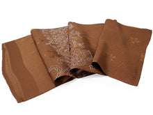 画像をギャラリービューアに読み込む, 帯揚げ 帯締め セット 正絹 カジュアル向き 丸組 イエローブラウン 花柄 流水地紋 帯あげ イエロー×グリーン 帯〆 コーディネートのワンポイントに