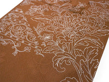 画像をギャラリービューアに読み込む, 帯揚げ 帯締め セット 正絹 カジュアル向き 丸組 イエローブラウン 花柄 流水地紋 帯あげ イエロー×グリーン 帯〆 コーディネートのワンポイントに