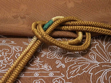 画像をギャラリービューアに読み込む, 帯揚げ 帯締め セット 正絹 カジュアル向き 丸組 イエローブラウン 花柄 流水地紋 帯あげ イエロー×グリーン 帯〆 コーディネートのワンポイントに