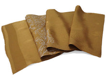 画像をギャラリービューアに読み込む, 帯揚げ 帯締め セット 正絹 カジュアル向き 丸組 渋イエロー 花柄 流水地紋 帯あげ イエロー 帯〆 コーディネートのワンポイントに