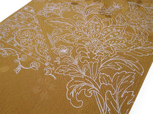 画像をギャラリービューアに読み込む, 帯揚げ 帯締め セット 正絹 カジュアル向き 丸組 渋イエロー 花柄 流水地紋 帯あげ イエロー 帯〆 コーディネートのワンポイントに