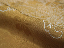 画像をギャラリービューアに読み込む, 帯揚げ 帯締め セット 正絹 カジュアル向き 丸組 渋イエロー 花柄 流水地紋 帯あげ イエロー 帯〆 コーディネートのワンポイントに