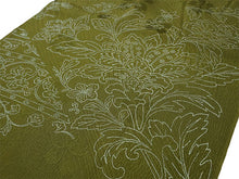画像をギャラリービューアに読み込む, 帯揚げ 帯締め セット 正絹 カジュアル向き 丸組 渋グリーン 花柄 流水地紋 帯あげ 黄緑 帯〆 コーディネートのワンポイントに