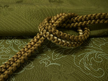 画像をギャラリービューアに読み込む, 帯揚げ 帯締め セット 正絹 カジュアル向き 丸組 渋グリーン 花柄 流水地紋 帯あげ 黄緑 帯〆 コーディネートのワンポイントに