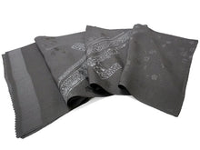 画像をギャラリービューアに読み込む, 帯揚げ 帯締め セット 正絹 カジュアル向き 丸組 グレー 幾何学柄 吹き寄せ地紋 帯あげ ブラウン 帯〆 コーディネートのワンポイントに
