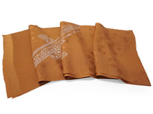 画像をギャラリービューアに読み込む, 帯揚げ 帯締め セット 正絹 カジュアル向き 丸組 イエローブラウン 幾何学柄 吹き寄せ地紋 帯あげ 茶色 帯〆 コーディネートのワンポイントに