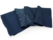 画像をギャラリービューアに読み込む, 帯揚げ 帯締め セット 正絹 カジュアル向き 丸組 紺 花柄 流水地紋 帯あげ ネイビー 帯〆 コーディネートのワンポイントに
