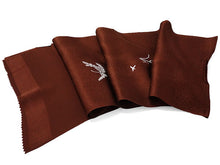 画像をギャラリービューアに読み込む, 帯揚げ 帯締め セット 正絹 カジュアル向き 丸組 ブラウン 鳥 草花 霰地紋 帯あげ 赤茶色 帯〆 コーディネートのワンポイントに