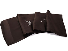 画像をギャラリービューアに読み込む, 帯揚げ 帯締め セット 正絹 カジュアル向き 丸組 こげ茶 鳥 草花 霰地紋 帯あげ 濃渋紫 帯〆 コーディネートのワンポイントに