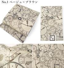 画像をギャラリービューアに読み込む, 名古屋帯 洗える 時計柄 全3色 ベージュ グレー ブラック 汚れても安心のポリエステル素材 松葉仕立てで初心者でも結びやすい