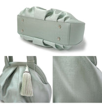 画像をギャラリービューアに読み込む, 着物 バッグ 岩佐 バルーンバッグ 3色 ベージュ ブルーグリーン パープルグレー 上品 おしゃれ IWASA 高級 フォーマル カジュアル