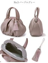 画像をギャラリービューアに読み込む, 着物 バッグ 岩佐 バルーンバッグ 3色 ベージュ ブルーグリーン パープルグレー 上品 おしゃれ IWASA 高級 フォーマル カジュアル