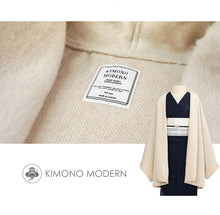 画像をギャラリービューアに読み込む, 着物 コート ドレープコート アルパカ ウール Aライン 全3色 グレー クリーム ブラック KIMONOMODERN 日本製 カジュアル おしゃれ 羽織 コート 和装 和服 着物 洋装 防寒 春 秋 冬 袷 小紋 レディース