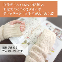 画像をギャラリービューアに読み込む, アームウォーマー アームカバー ニット ケーブル編み ロング 指穴 全3色 グレー ブラウン アイボリー 秋冬 和装 着物 あったか 冷え対策 レディース