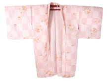 画像をギャラリービューアに読み込む, 羽織 仕立て上がり ピンク地 市松 桜 はおり 長羽織 洗える レディース ロング丈 ひざ下 長め 春 秋 冬 カーディガン 女性