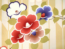 画像をギャラリービューアに読み込む, 羽織 仕立て上がり ベージュ地 矢羽根 椿 はおり 長羽織 洗える レディース ロング丈 ひざ下 長め 春 秋 冬 カーディガン 女性