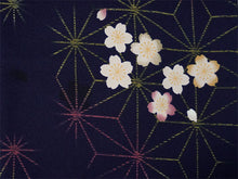 画像をギャラリービューアに読み込む, 羽織 仕立て上がり ネイビー地 麻の葉 桜 はおり 長羽織 洗える レディース ロング丈 ひざ下 長め 春 秋 冬 カーディガン 女性