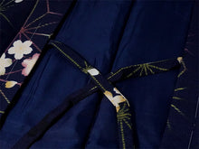 画像をギャラリービューアに読み込む, 羽織 仕立て上がり ネイビー地 麻の葉 桜 はおり 長羽織 洗える レディース ロング丈 ひざ下 長め 春 秋 冬 カーディガン 女性