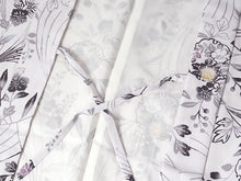 画像をギャラリービューアに読み込む, 羽織 仕立て上がり 白地 雪輪 花 はおり 長羽織 洗える レディース ロング丈 ひざ下 長め 春 秋 冬 カーディガン 女性