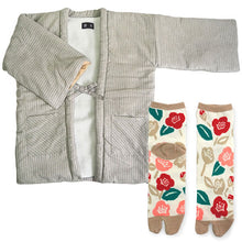 画像をギャラリービューアに読み込む, 2025新春福袋 日本の冬 あったか 福袋 2点 セット ( 半纏、足袋ソックス ) 内側ボア はんてん あったかグッズ 半纏 リラックスウェア