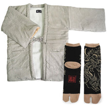 画像をギャラリービューアに読み込む, 2025新春福袋 日本の冬 あったか 福袋 2点 セット ( 半纏、足袋ソックス ) 内側ボア はんてん あったかグッズ 半纏 リラックスウェア