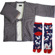 画像をギャラリービューアに読み込む, 2025新春福袋 日本の冬 あったか 福袋 2点 セット ( 半纏、足袋ソックス ) 内側ボア はんてん あったかグッズ 半纏 リラックスウェア