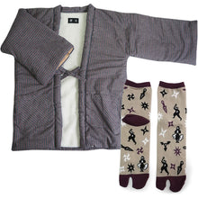 画像をギャラリービューアに読み込む, 2025新春福袋 日本の冬 あったか 福袋 2点 セット ( 半纏、足袋ソックス ) 内側ボア はんてん あったかグッズ 半纏 リラックスウェア