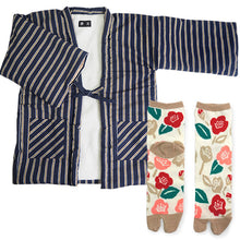 画像をギャラリービューアに読み込む, 2025新春福袋 日本の冬 あったか 福袋 2点 セット ( 半纏、足袋ソックス ) 内側ボア はんてん あったかグッズ 半纏 リラックスウェア