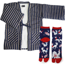 画像をギャラリービューアに読み込む, 2025新春福袋 日本の冬 あったか 福袋 2点 セット ( 半纏、足袋ソックス ) 内側ボア はんてん あったかグッズ 半纏 リラックスウェア