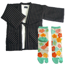 画像をギャラリービューアに読み込む, 2025新春福袋 日本の冬 あったか 福袋 2点 セット ( 半纏、足袋ソックス ) 内側ボア はんてん あったかグッズ 半纏 リラックスウェア