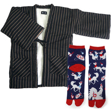 画像をギャラリービューアに読み込む, 2025新春福袋 日本の冬 あったか 福袋 2点 セット ( 半纏、足袋ソックス ) 内側ボア はんてん あったかグッズ 半纏 リラックスウェア