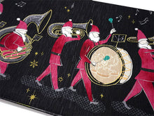 画像をギャラリービューアに読み込む, 半幅帯 WAKKA 単品 黒 サンタパレード 半巾帯 リバーシブル 日本製 帯結びのアレンジし放題 クリスマスに