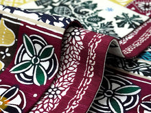 画像をギャラリービューアに読み込む, 半幅帯 WAKKA 単品 紺 クリーム 渋赤 サンタクロース 半巾帯 リバーシブル 日本製 帯結びのアレンジし放題 クリスマスに