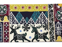 画像をギャラリービューアに読み込む, 半幅帯 WAKKA 単品 紺 クリーム 渋赤 サンタクロース 半巾帯 リバーシブル 日本製 帯結びのアレンジし放題 クリスマスに