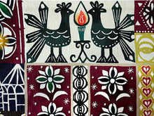 画像をギャラリービューアに読み込む, 半幅帯 WAKKA 単品 紺 クリーム 渋赤 サンタクロース 半巾帯 リバーシブル 日本製 帯結びのアレンジし放題 クリスマスに