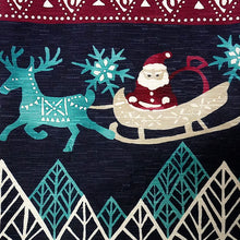 画像をギャラリービューアに読み込む, 半幅帯 WAKKA 単品 紺 クリーム 渋赤 サンタクロース 半巾帯 リバーシブル 日本製 帯結びのアレンジし放題 クリスマスに